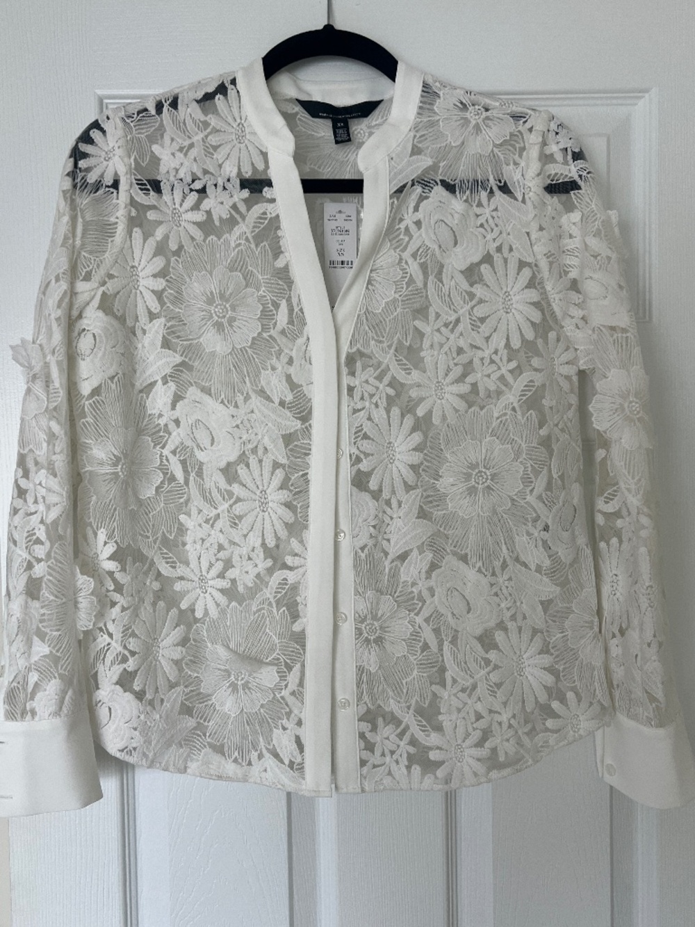 White Lace Long Sleeve Blouse